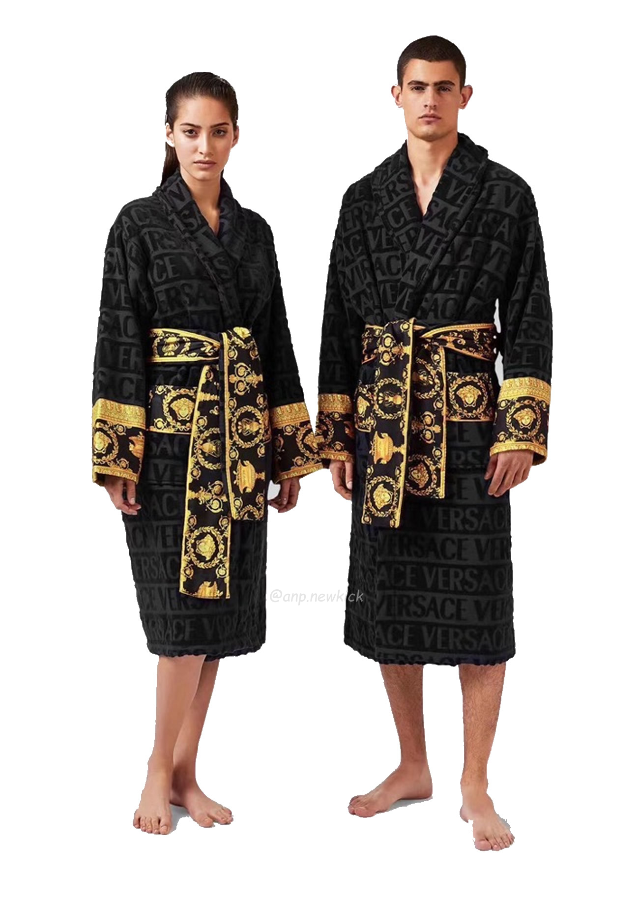 Versace Baroque Logo Jacquard Cotton Bathrobe (14) - newkick.org